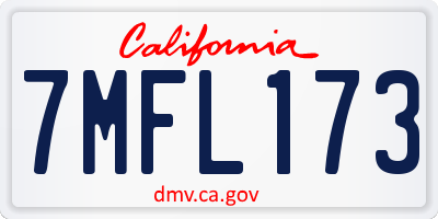 CA license plate 7MFL173
