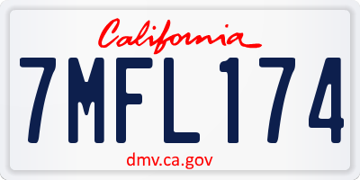 CA license plate 7MFL174