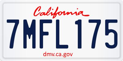CA license plate 7MFL175