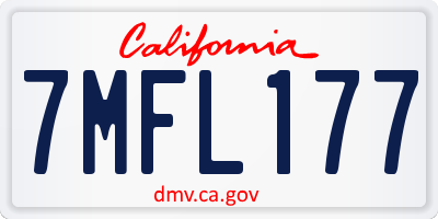 CA license plate 7MFL177