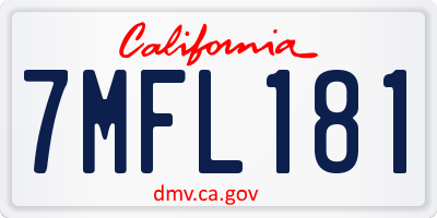 CA license plate 7MFL181