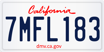 CA license plate 7MFL183