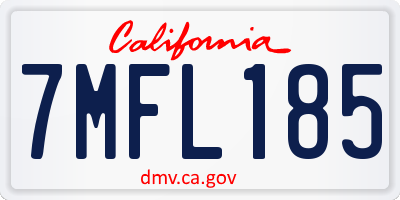 CA license plate 7MFL185