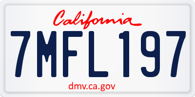 CA license plate 7MFL197