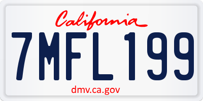 CA license plate 7MFL199