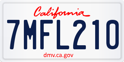 CA license plate 7MFL210