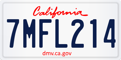 CA license plate 7MFL214