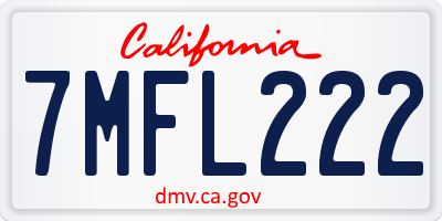 CA license plate 7MFL222
