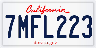 CA license plate 7MFL223