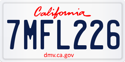 CA license plate 7MFL226