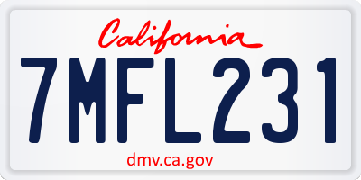 CA license plate 7MFL231