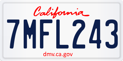 CA license plate 7MFL243