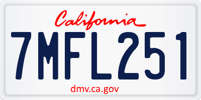 CA license plate 7MFL251