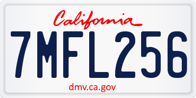 CA license plate 7MFL256