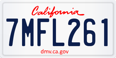CA license plate 7MFL261