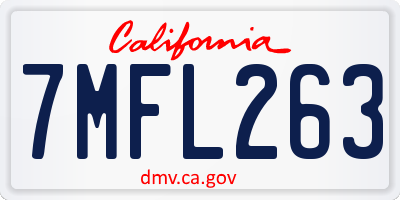 CA license plate 7MFL263