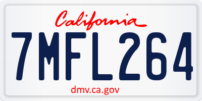 CA license plate 7MFL264