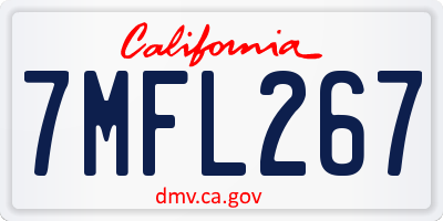 CA license plate 7MFL267
