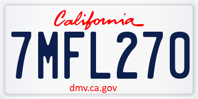 CA license plate 7MFL270