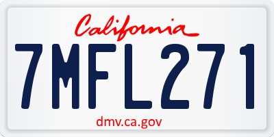 CA license plate 7MFL271