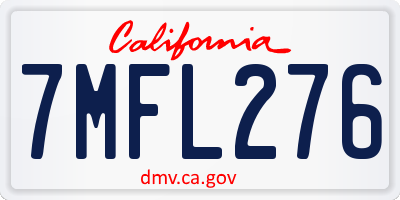 CA license plate 7MFL276