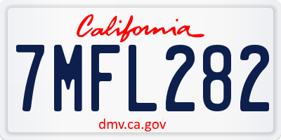 CA license plate 7MFL282