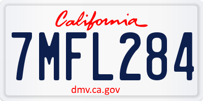 CA license plate 7MFL284
