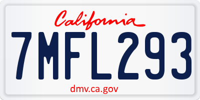 CA license plate 7MFL293