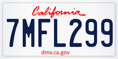 CA license plate 7MFL299