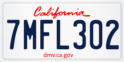 CA license plate 7MFL302
