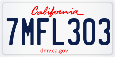 CA license plate 7MFL303
