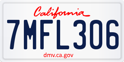 CA license plate 7MFL306