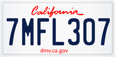 CA license plate 7MFL307