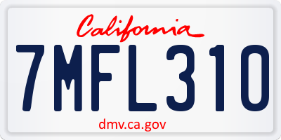 CA license plate 7MFL310