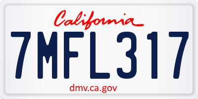 CA license plate 7MFL317