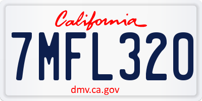CA license plate 7MFL320