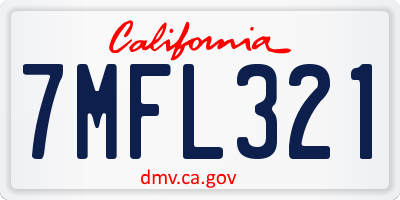 CA license plate 7MFL321