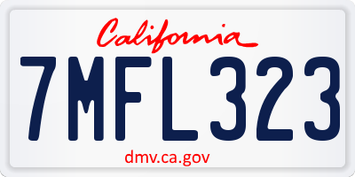 CA license plate 7MFL323