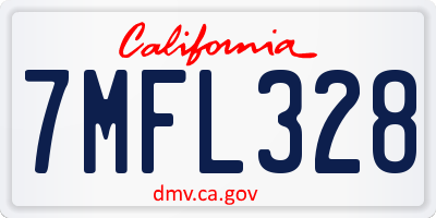 CA license plate 7MFL328