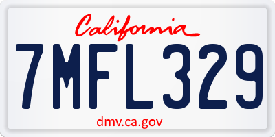 CA license plate 7MFL329