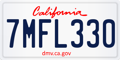 CA license plate 7MFL330