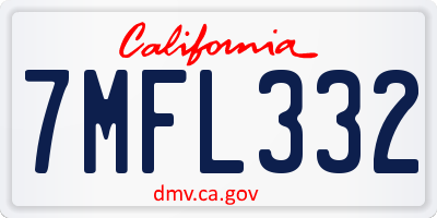 CA license plate 7MFL332