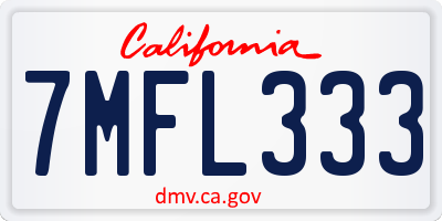 CA license plate 7MFL333