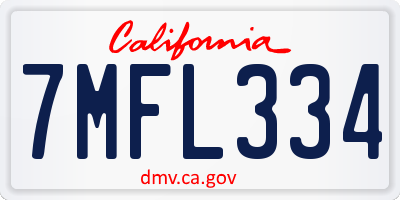 CA license plate 7MFL334