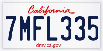 CA license plate 7MFL335