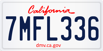 CA license plate 7MFL336