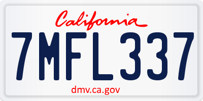 CA license plate 7MFL337