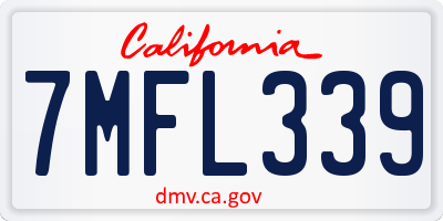 CA license plate 7MFL339