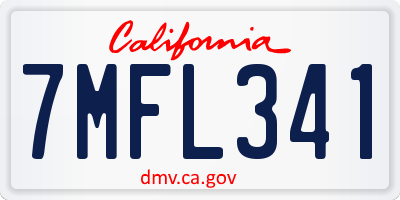 CA license plate 7MFL341