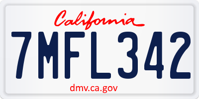 CA license plate 7MFL342